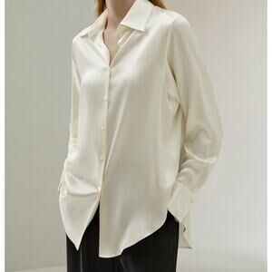 Lilysilk SOS Silk Shirt NWT Medium Lily White Mulberry Silk Charmeuse Blouse